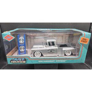 1955 Chevrolet Stepside Die-Cast Collectible By Jada Just Trucks Silver